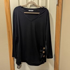 V-neck Black Long Sleeve shirt